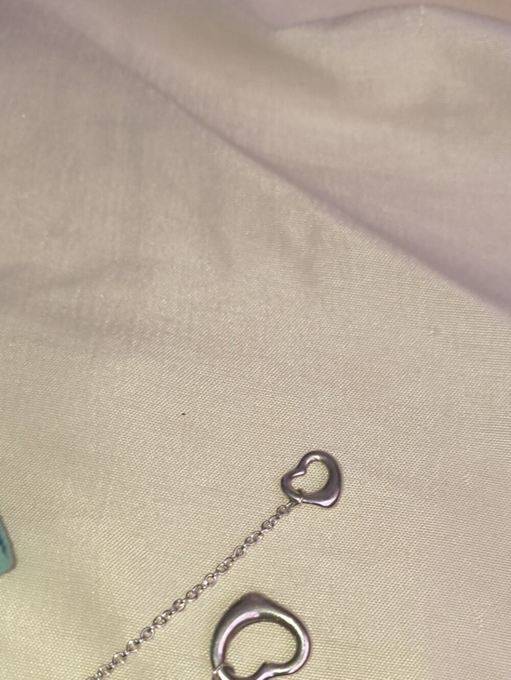 Tiffany & Co. Silver Lariat Necklace with Open Heart Accents - Blue Pouch - Picture 14 of 17